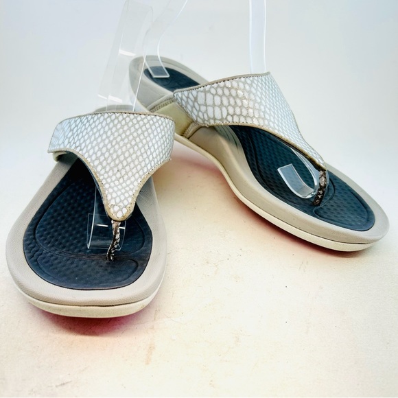 Dansko Shoes Dansko Grey Embossed Snake Katy 2 Flip Flop Thong